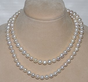 FANCY DECO STRAND 9MM CULTURED PEARL 14KT YW GOLD CLASP