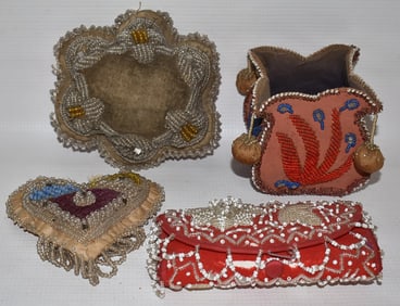 (4) AMERICAN INDAN BEADED TRADING POST ITEMS, 20TH C.