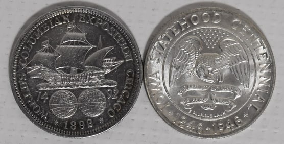 LOT (2) COMMEMORATIVE SILVER HALF DOLLARS