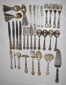 ASST GORHAM STERLING FLATWARE SERVICE STRASBURG PATTERN