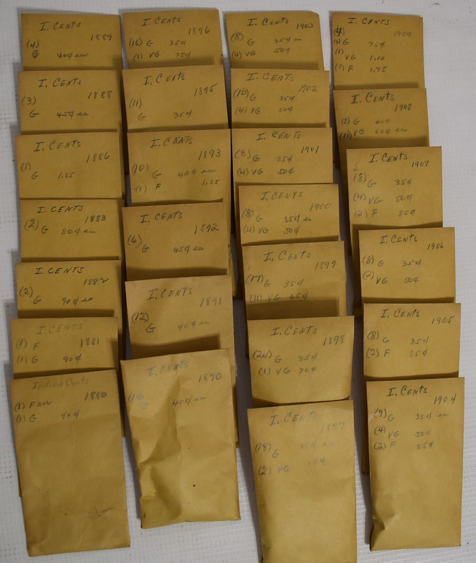 LOT ASSORTED INDIAN HEAD CENTS, 1880-1909, APPROX. 272 (1 of 9)