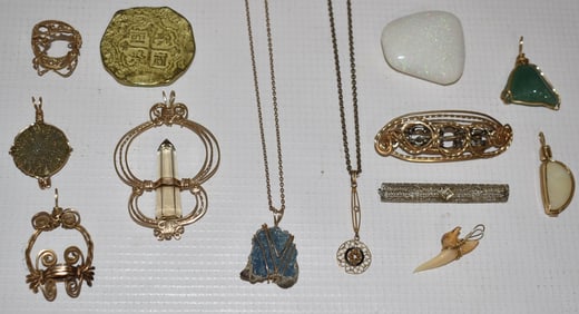 LOT ASSORTED JEWELRY FINDINGS INCL. 10KT, W. 4.0 DWT