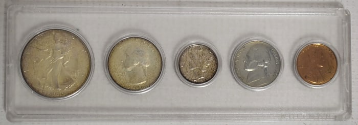 SET 1940 UNC. HALF DOLLAR/QUARTER/DIME/NICKEL/PENNY