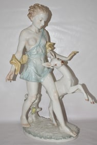 HUTSCHENREUTHER H/P PORCELAIN FIGURINES SPRITE & FAWN