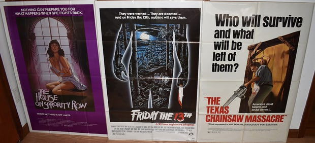 3 VINT MOVIE POSTERS INCL. THE TEXAS CHAINSAW MASSACRE