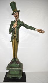 RARE MAD HATTER JARVIS BOONE CARVED/PAINTED SCULPTURE