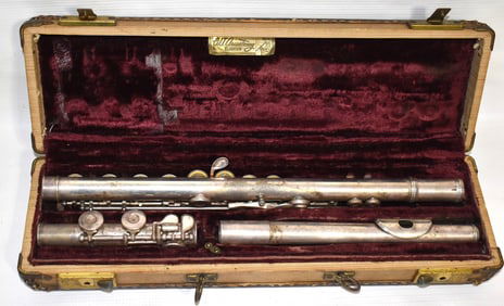 W.T. ARMSTRONG SILVERED FLUTE ELKHART, IN, C. 1950