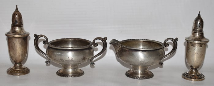 (4) STERLING SILVER INCL. WHITING & CO. SUGAR/CREAMER
