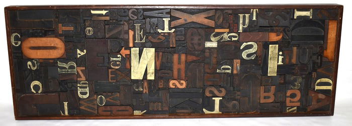 VINTAGE PRINTER BLOCK COLLAGE/ABSTRACT, C. 1950/60