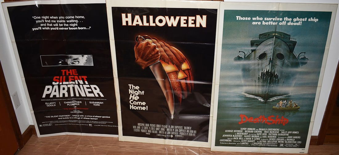 3 VINT. HORROR MOVIE POSTERS INCL. HALLOWEEN/DEATH SHIP (1 of 10)