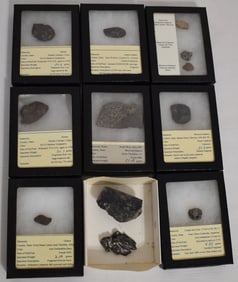 LOT ASSORTED METEORITES W/ DISPLAY INFORMATION