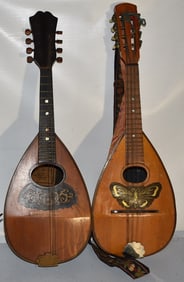 2 MELLON BACK MANDOLINS, 19/20TH C. (INCL. A. GALIANO)