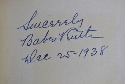 EXCEPTIONAL BABE RUTH AUTOGRAPH SIGNED & DATED 12/25/38