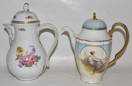 2 H/P PORC. INCL. HUTSCHENREUTHER, ROSENTHAL TEA POTS