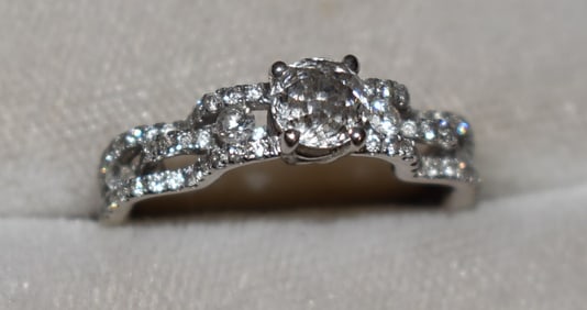 ART DECO 14KT WHITE GOLD/DIAMOND RING, 1.9 DWT, SZ. 6