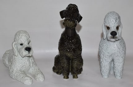 LOT (3) ROSENTHAL & HUTSCHENREUTHER PORCELAIN POODLES