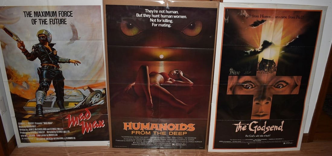 3 VINTAGE MOVIE POSTERS INCL. MAD MAX/HUMANOIDS (1 of 10)