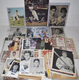 LARGE LOT AUTOGRAPHED BB PHOTOS/MAGAZINE CUTS