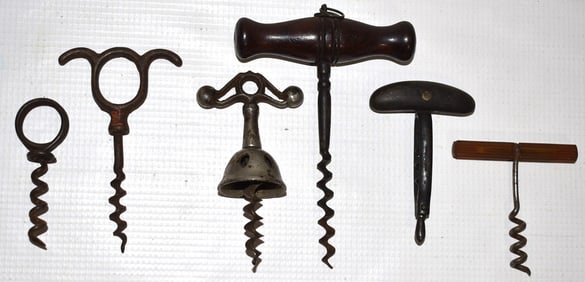 LOT (6) ASSORTED VINTAGE CORK SCREWS INCL. FINGER PULL