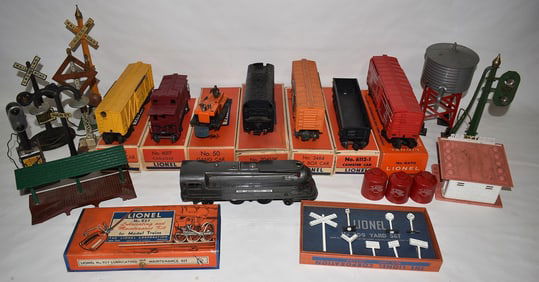 LOT ASST. LIONEL TRAINS INCL. #1688E LOCOMOTIVE, TENDER