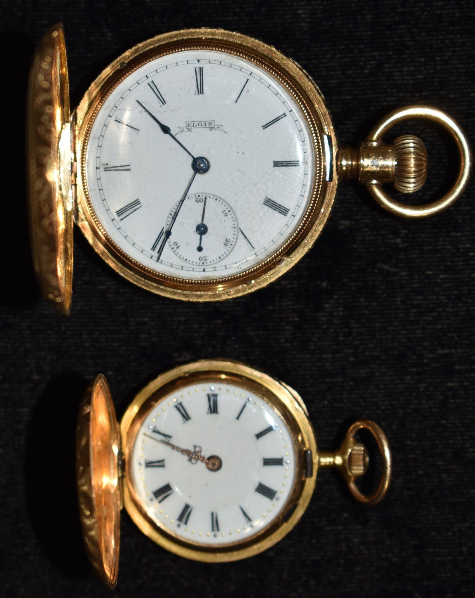 2 VICTORIAN 18KT YELLOW GOLD POCKET WATCHES INCL. ELGIN (1 of 11)