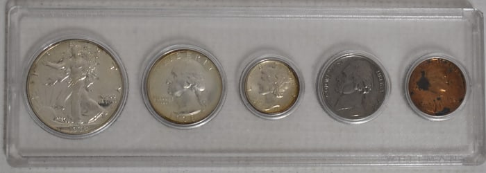 SET 1938 UNC. HALF DOLLAR/QUARTER/DIME/NICKEL/PENNY