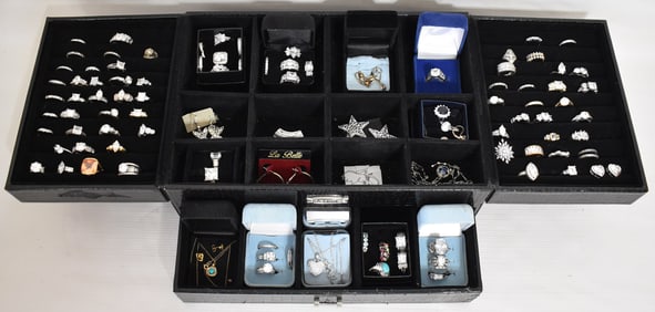 LARGE LOT ASSORTED COSTUME JEWELRY INCL. STERLING