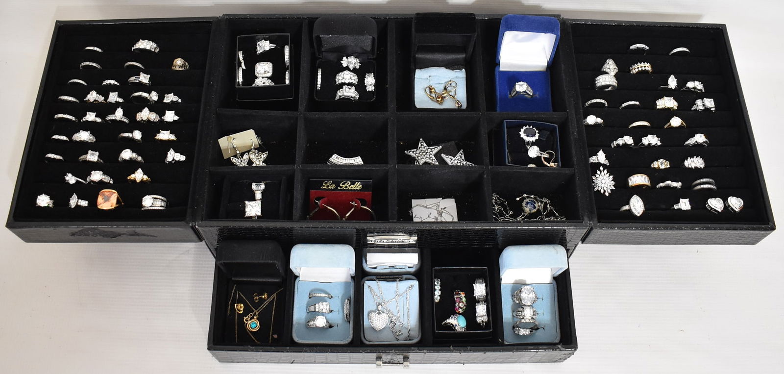 LARGE LOT ASSORTED COSTUME JEWELRY INCL. STERLING (1 of 12)