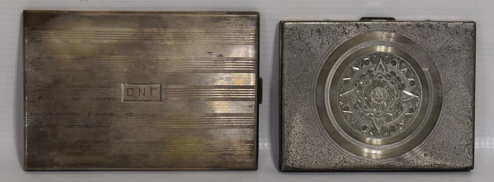 LOT (2) DECO STERLING CIGARETTE CASES, W. 8.9 OZ.