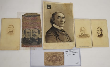 (6) INCL. (3) CIVIL WAR CDV'S, 1862 FRACTIONAL CURRENCY