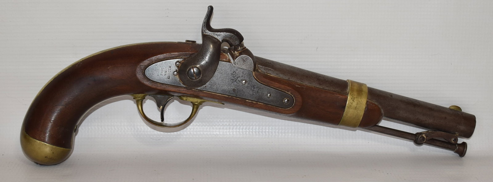 RARE H. ASTON & CO. U.S. CONTRACT PERCUSSION PISTOL: RARE H. ASTON & CO. U.S. CONTRACT PERCUSSION PISTOL, MIDDLETOWN CT, 1852