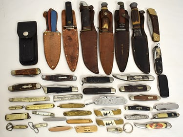 LOT ASSORTED VINTAGE POCKET, FOLDING & SIDE KNIVES