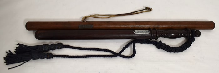 LOT (2) VINTAGE POLICE NIGHT STICK/BATONS, 20TH C.