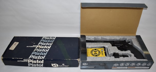 2 INCL. S & W MODEL 41 22 CAL. PISTOL BOX & COLT PYTHON