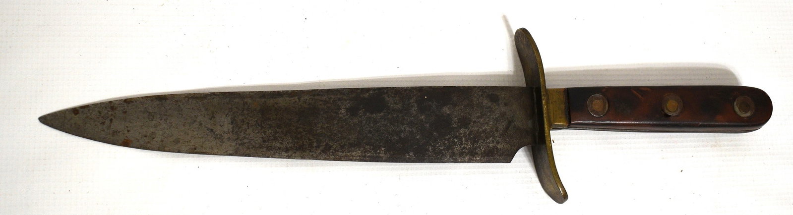VINTAGE SOUTHERN STYLE BOWIE KNIFE, 19/20TH C., L. 16": VINTAGE SOUTHERN STYLE BOWIE KNIFE, 19/20TH C., L. 16"