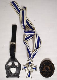 3 WWII GERMAN MEDALS INCL. MOTHERS CROSS/WOUND BADGE