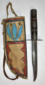 FINE NATIVE AMERICAN PLAINS INDIAN PARFLECHE SCABBARD