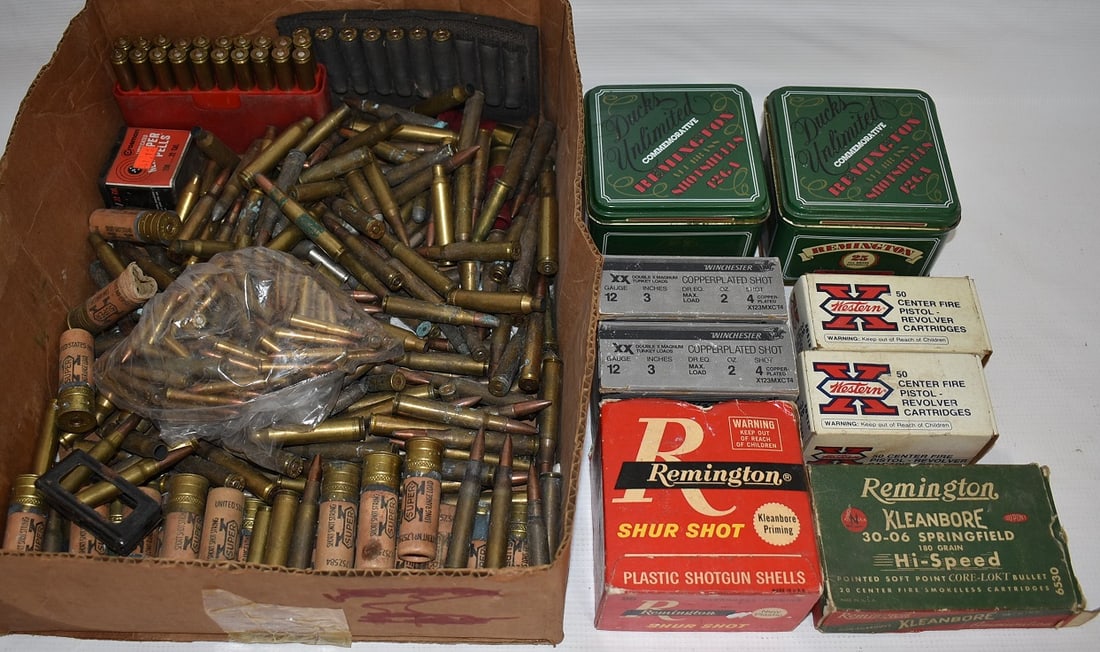 ASST. AMMO INCL. DUCKS UNLIMITED 12 GA., WESTERN 38 CAL: LOT ASSORTED AMMO INCL. DUCKS UNLIMITED 12 GA., WESTERN 38 CAL. SPECIAL, WINCHESTER DOUBLE X MAGNUM TURKEY LOADS 12 GA.