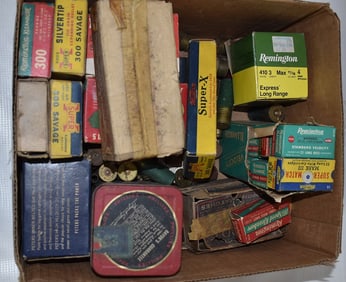 LOT ASSORTED VINTAGE AMMO INCL. 300 SAVAGE