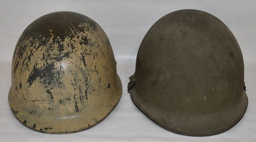 (2) WWII US ARMY HELMET W/ADDITIONAL LINER