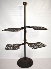 VICT. CAST IRON GERANIUM ADJUSTABLE FLOWER STAND, 1868