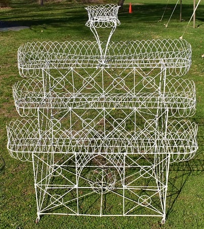 VICTORIAN 4 TIER WIREWORK FLOWER STAND, 19/20TH C. (1 of 5)