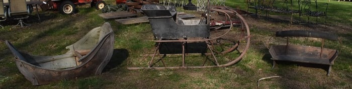 LOT (3) CUTTER SLEIGHS/BUCKBOARD SEAT, 19/20TH C.