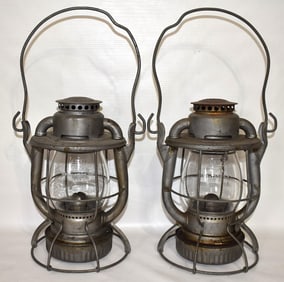 LOT (2) DELAWARE LACKAWANNA & WESTERN RAILROAD LANTERNS