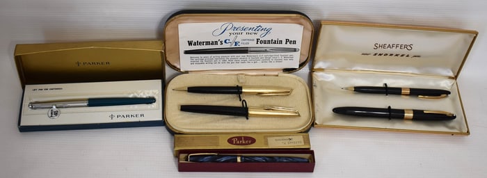 ASST. PENS/PENCILS INCL. SETS, WATERMANS, PARKER, ETC.