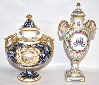 2 ENGLISH/GERMAN PORCELAIN VASES INCL. DRESDEN/COALPORT