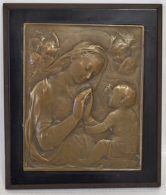 VINT. BRONZE PLAQUE SIGNED MEDALLIC ART CO. NY, C. 1920