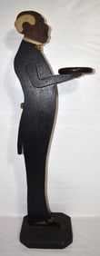 ART DECO CARVED/PAINTED "RUFUS" SILENT BUTLER C 1930/40