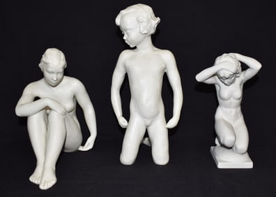 LOT (3) INCL. HUTSCHENREUTHER/ROSENTHAL PORCELAIN NUDES