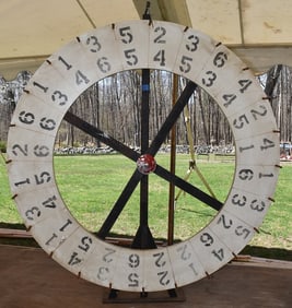 COUNTRY GAME WHEEL, 20TH C., H. 40" D. 36"